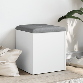 vidaXL Пейка за съхранение, бяла, 42x42x45 см, инженерно дърво (835033)