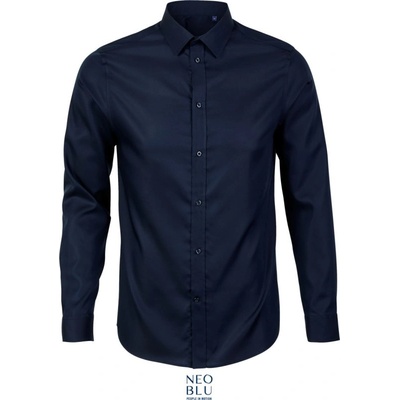 Neoblu Blaise pánska mikro keprová košile dlouhý rukáv modrá night