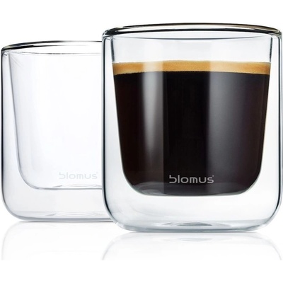 Blomus Dvoustěnné sklenice na kávu NERO 2 x 200 ml