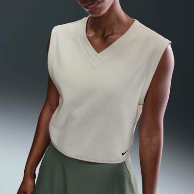 Nike Dámsky top Golf Dri FIT GOLF V NECK VEST krémový
