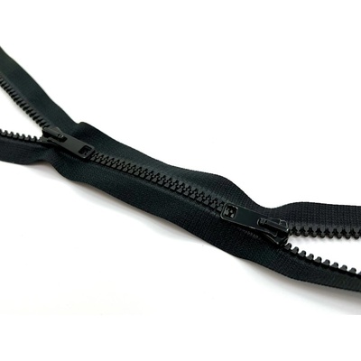 Kostený zips č.5 100 cm protismerný nedeliteľný taškový čierna