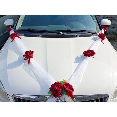 Komplet na auto - květy růže bordo – Zboží Dáma