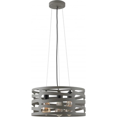 GTV Сиво висящо осветително тяло с метален абажур Marisa - GTV (OS-MAR-E27-15-DEC)