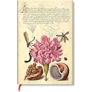 Paperblanks Тефтер Pink Carnation, Mini, широки редове, мека корица, 104 листа (FB9729-7)