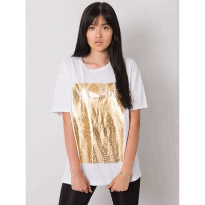 DÁMSKE TRIČKO SO ZLATOU POTLAČOU HB TS 3061.90 WHITE
