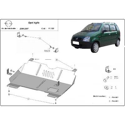 Scut Motor - Румъния Метална кора под двигател opel agila от 2000 до 2007 (73733)