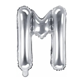 Image 1 of PartyDeco Балон от фолио Mini - Буква М 35см сребърен