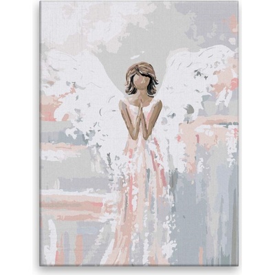 Maľovanie podľa čísel Anjel s ružovým nádychom
