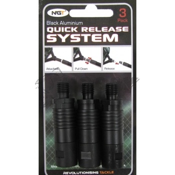 NGT Quick Release System Rýchlospojka 3 ks Black Aluminium