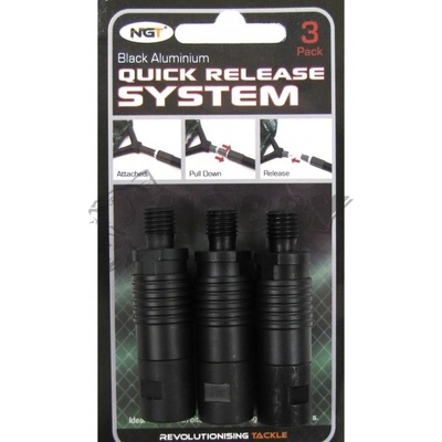NGT Quick Release System Rýchlospojka 3 ks Black Aluminium