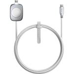 Nomad Здрав USB-C към USB-C кабел за устройства с USB-C порт и вграден док за зареждане на Apple Watch - Nomad Universal USB-C to USB-C Charging Cable With Apple Watch Dock 100W (бял) (150 см) (1B4103114141
