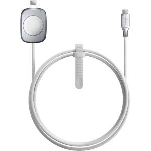 Nomad Здрав USB-C към USB-C кабел за устройства с USB-C порт и вграден док за зареждане на Apple Watch - Nomad Universal USB-C to USB-C Charging Cable With Apple Watch Dock 100W (бял) (150 см) (1B4103114141