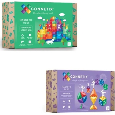 Connetix Tiles Magnetická stavebnice (102 ks) + Rozšíření tvary (36 ks)