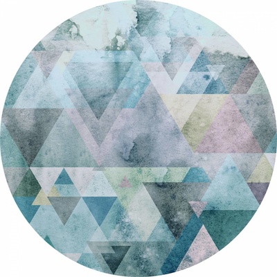 Komar Dots D1-011 Kulatá samolepicí fototapeta Geometrické barevné hranoly průměr ø 125 cm