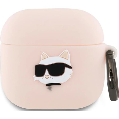 Karl Lagerfeld KLA4RUNCHP силиконов калъф за AirPods 4 розов Choupette Head 3D (KLA4RUNCHP)