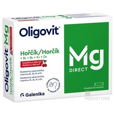 Galenika Oligovit Mg Direct s čerešňovou príchuťou 20 vrecúšok