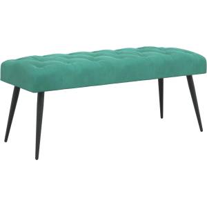 vidaXL Пейка с копчета Тюркоаз 110 x 40 x 46 cm Кадифе (42038581)