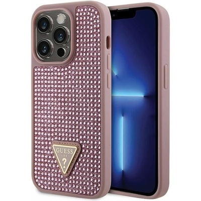 GUESS Кейс Guess GUHCP14LHDGTPP за iPhone 14 Pro 6.1", розов / розов, твърд, Rhinestone Triangle (GUE002861-0)