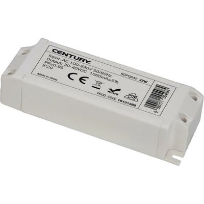 CENTURY LED DRIVER náhradní na 42W IP20 100-240VAC. CEN RDPQA42
