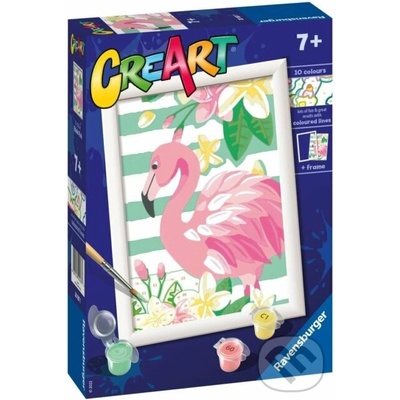 RAVENSBURGER CreArt Malování podle čísel Růžový plameňák 13 x 18 cm 147006