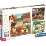 Clementoni Детски пъзел Clementoni от 3 x 48 части - Животът във фермата (25791) - baby