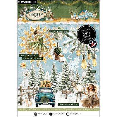 Studio Light Blok s papírovými výseky Christmas Forest A5 - Vánoční lesík