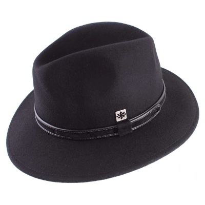 Мъжка филцова Fedora с наушник Granadilla JG5050, Черен