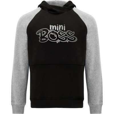 Dětská dvoubarevná mikina s kapucí Mini Boss graffiti stříbrný černá