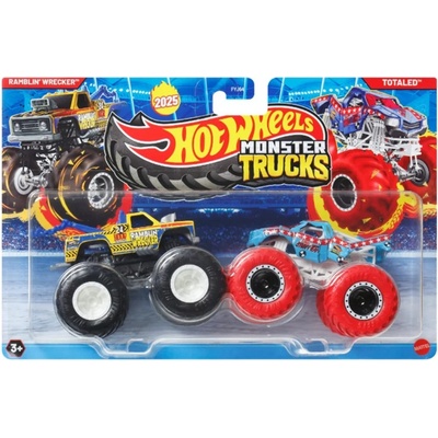 Mattel Hot Wheels Monster Trucks Demolition Doubles Ramblin Wrecker Vs Totaled