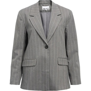 OBJECT Сако Object Lisa Loose Fit blazer - Grey (Medium Grey Melange / Humus Pinstripe)