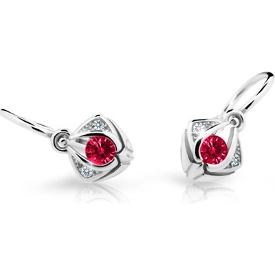 Cutie Kids Jewellery c2217-10-40-x-2 Zlaté dětské náušnice na brizuru Cutie C2217 Ruby Dark GBEWRB-00497