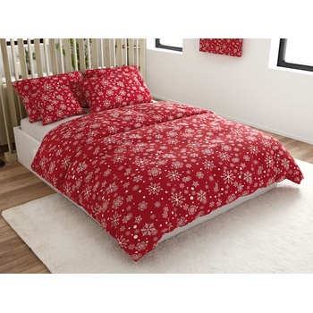 Textilomanie flanel obliečky z mikrovlákna SNOWFALL červené 70x90 140x220