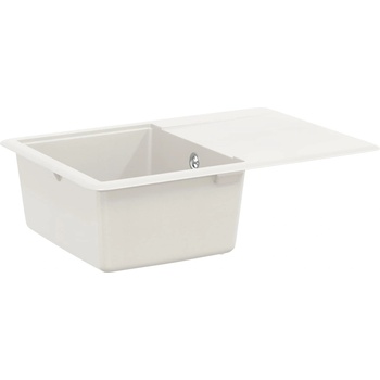 vidaXL Мивка Бяло 670 x 460 мм 80% Кварц и 20% Смола (42028411)