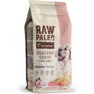 VetExpert Raw Paleo Healthy Grain Puppy Salmon - пълноценна и балансирана суха храна за подрастващи кучета от всички породи със сьомга и ечемик, 10 кг, Vet Expert - Полша
