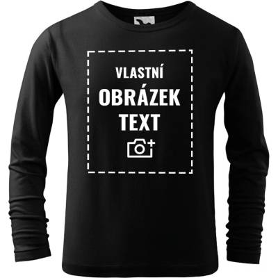 Dětské triko s dlouhým rukávem a vlastním potiskem Černá Canvas Dětské triko s dlouhým rukávem Bezvatriko.cz