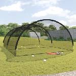 vidaXL Мрежа клетка за бейзболна бата черна 600x400x250 см полиестер (93749)