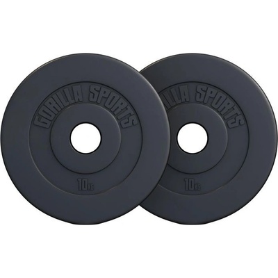 Gorilla Sports poplastované cementové kotúče 2 x 10 kg 51 mm