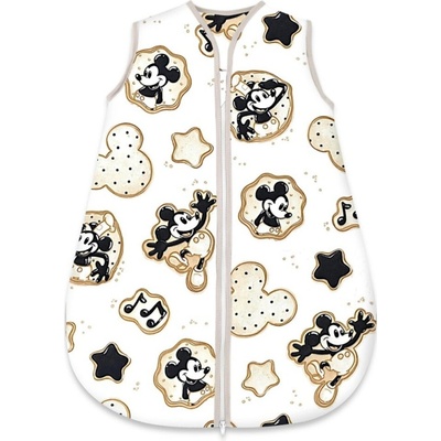 Baby Nellys Spací vak bavlna celoročná na zips Myška Retro biela s potlačou
