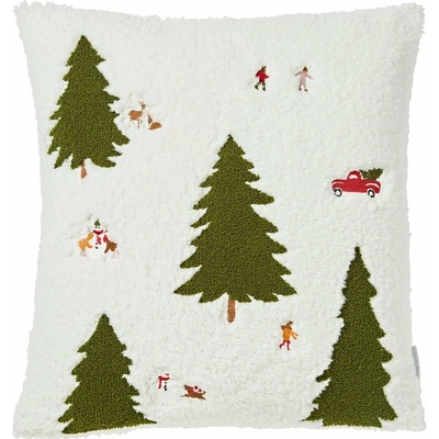 Catherine Lansfield vankúš s vianočným motívom z materiálu bouclé Christmas Tree 45x45