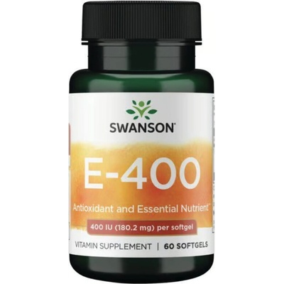 Swanson Vitamín E 400 IU 60 softgelových kapsúl