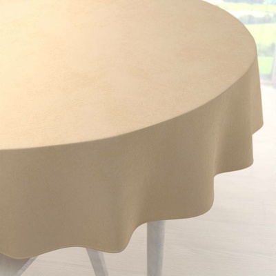 Biante Sametový kulatý ubrus Velvet Premium SVP-006 Pískově béžový Ø 140cm
