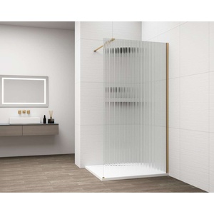 POLYSAN Esca - Стена за душ кабина 90x210 см, Antidrop, стъкло Flute/матово злато ES1390-04 (ES1390-04)