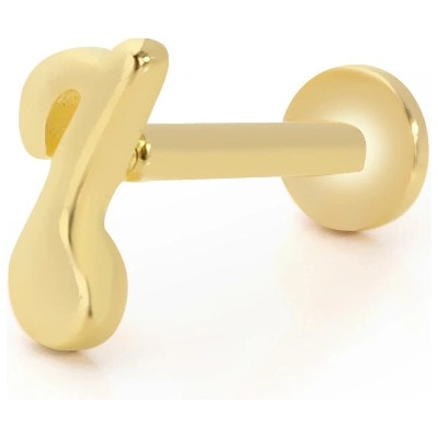 Lillian Vassago Zlatý piercing labreta zdobená notou LLV92-GPI005LB