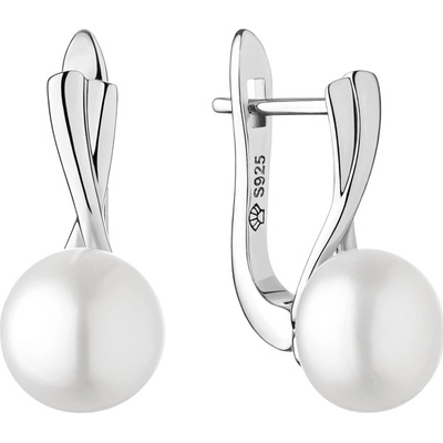 Gaura Pearls stříbrné s bílou řiční perlou Eleanor SK21362EL/W Bílá