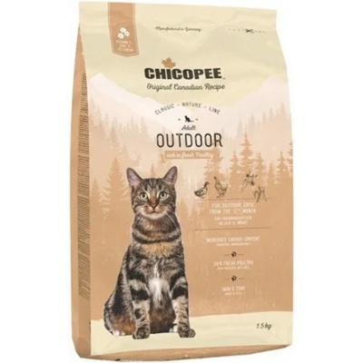 Chicopee Chicopee Classic Nature Line Adult Outdoor - пълноценна храна за пораснали котки от всички породи, над 1 година, БЕЗ ГЛУТЕН, живеещи на открито, с птици, 1, 5 кг