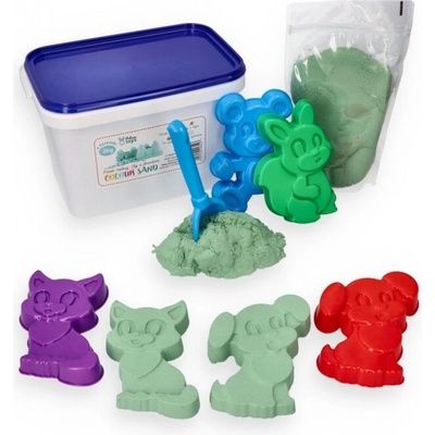 Adam Toys Kinetický piesok mätový 2kg + formičky zvierátka
