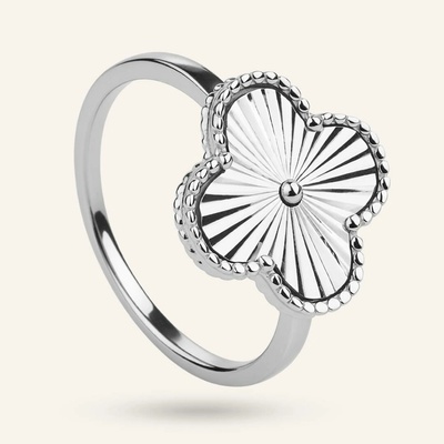 SilveAmo Stříbrný prsten čtyřlístek Clover Gloss Max 53mm KK2.879