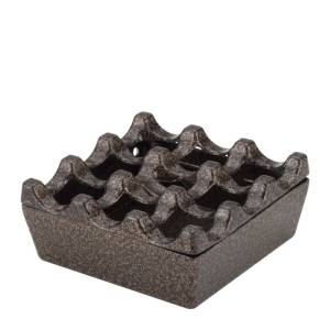 Horecano - Алуминиев ветроустойчив пепелник квадратен 8x8xh4см RUSTIC-(HC-91910) (0191910)