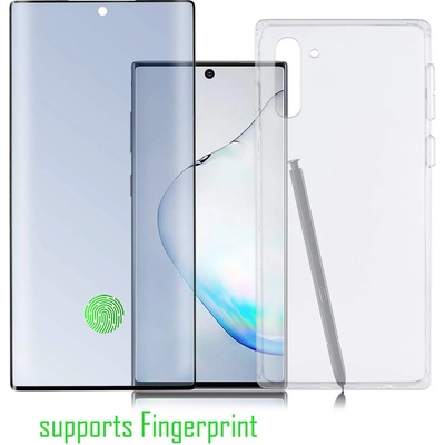 4smarts 360° Premium Protection Set UltraSonix - тънък силиконов кейс и стъклено защитно покритие за дисплея на Samusg Galaxy Note 10, Note 10 5G (прозрачен)