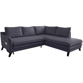 Miuform Антрацитен ъглов разтегателен диван десен ъгъл Charming Charlie - Miuform (Charming Charlie 2QL-HAEECR LIN19)